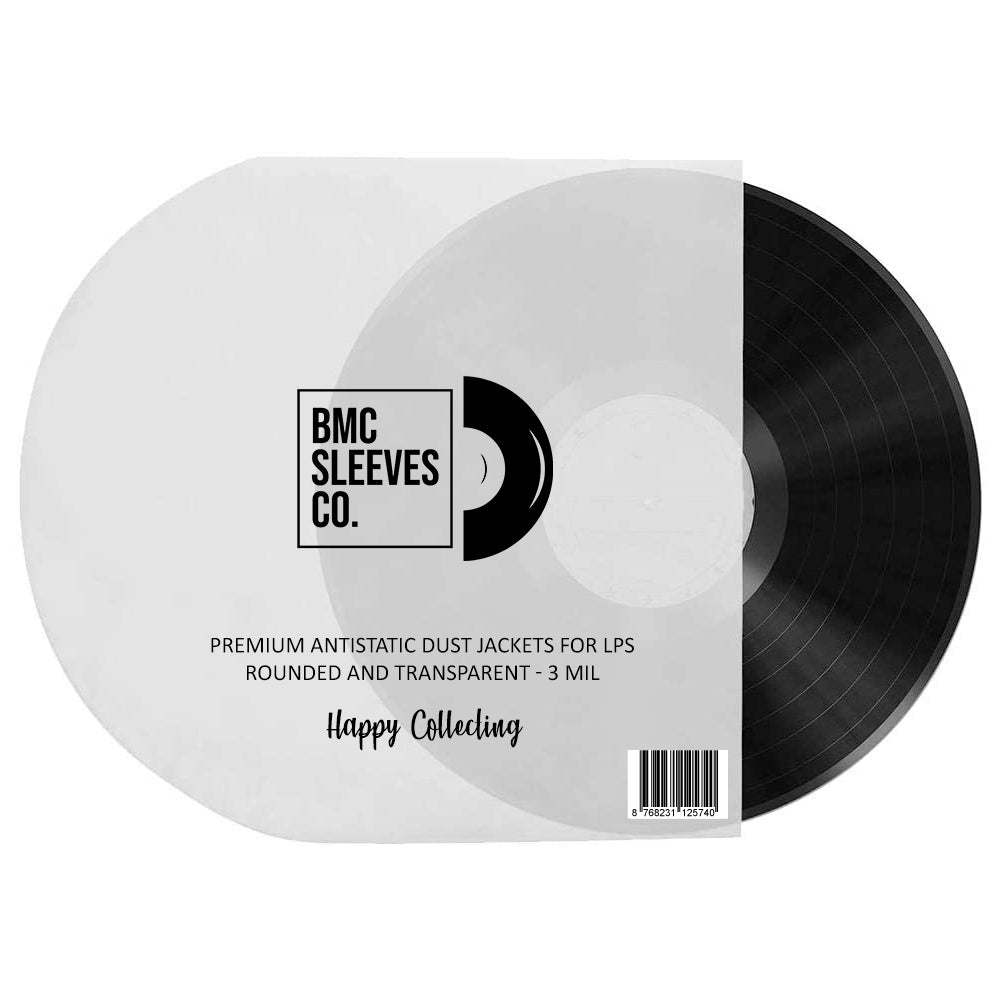 BMC 50 Vinyl Record Inner Sleeves for 12 Inch 33 RPM LP | Rounded & Transparent Sleeves Anti-Static - 2/3 MIL