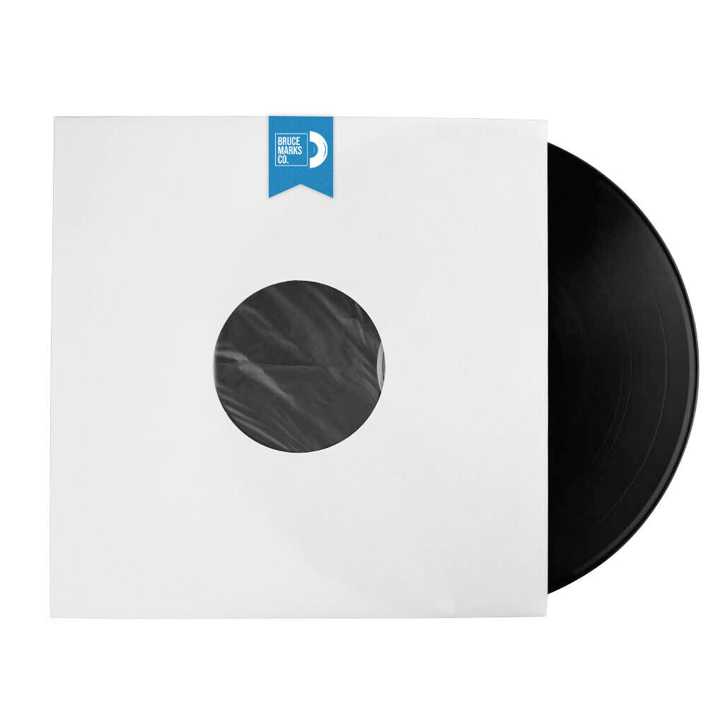 BMC 20 Vinyl Record Inner Sleeves for 12 Inch 33 RPM LP | Black & White Kraft Paper Sleeves