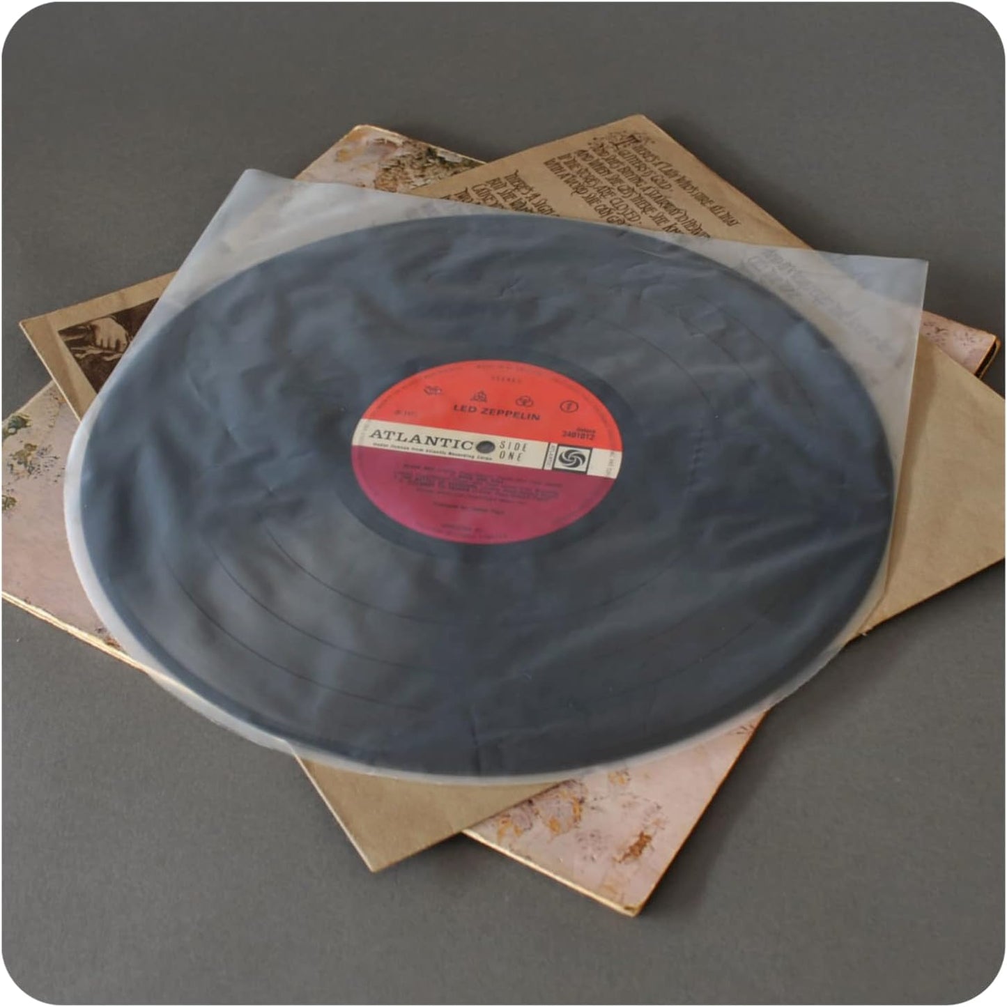 BMC 50 Vinyl Record Inner Sleeves for 12 Inch 33 RPM LP | Rounded & Transparent Sleeves Anti-Static - 2/3 MIL