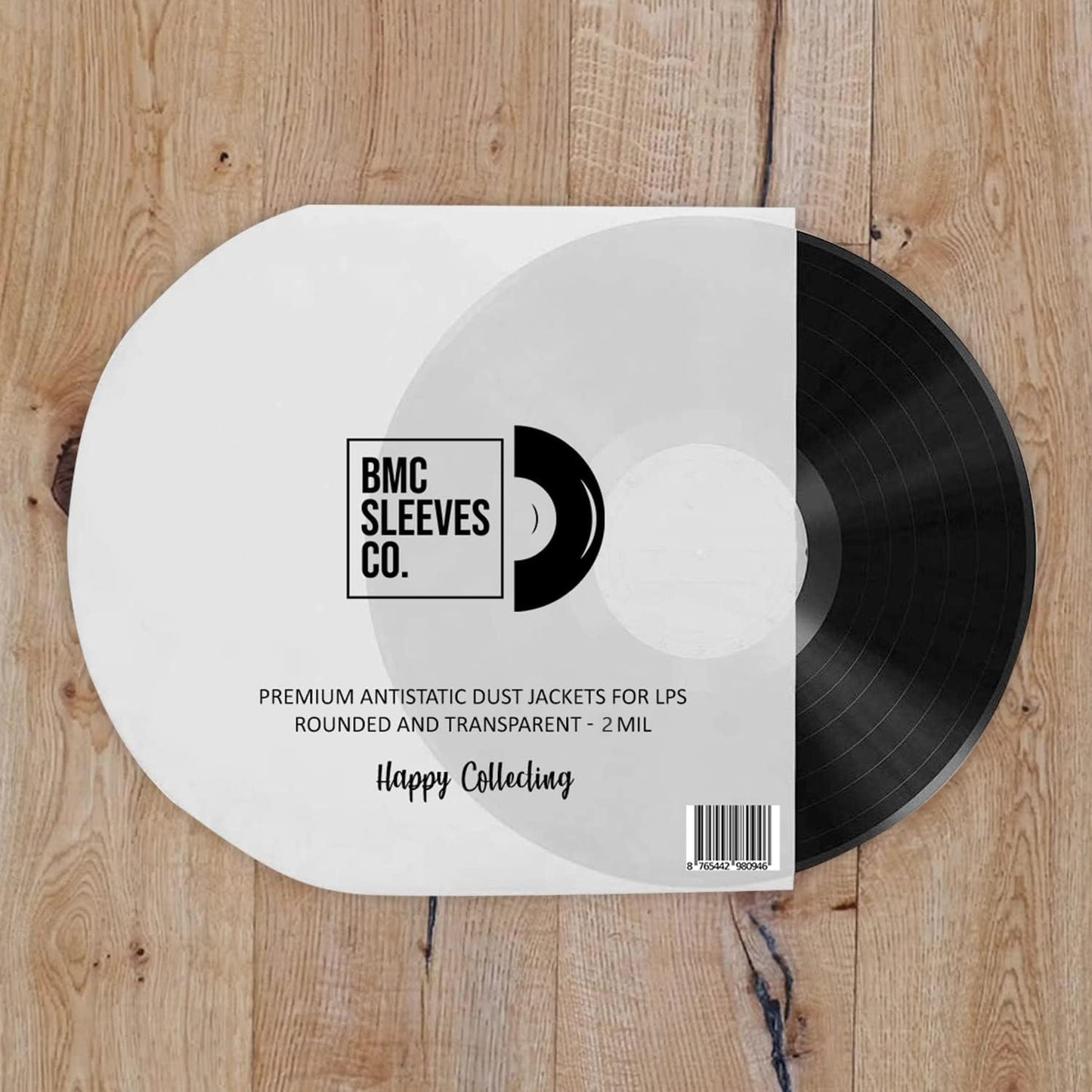 BMC 50 Vinyl Record Inner Sleeves for 12 Inch 33 RPM LP | Rounded & Transparent Sleeves Anti-Static - 2/3 MIL