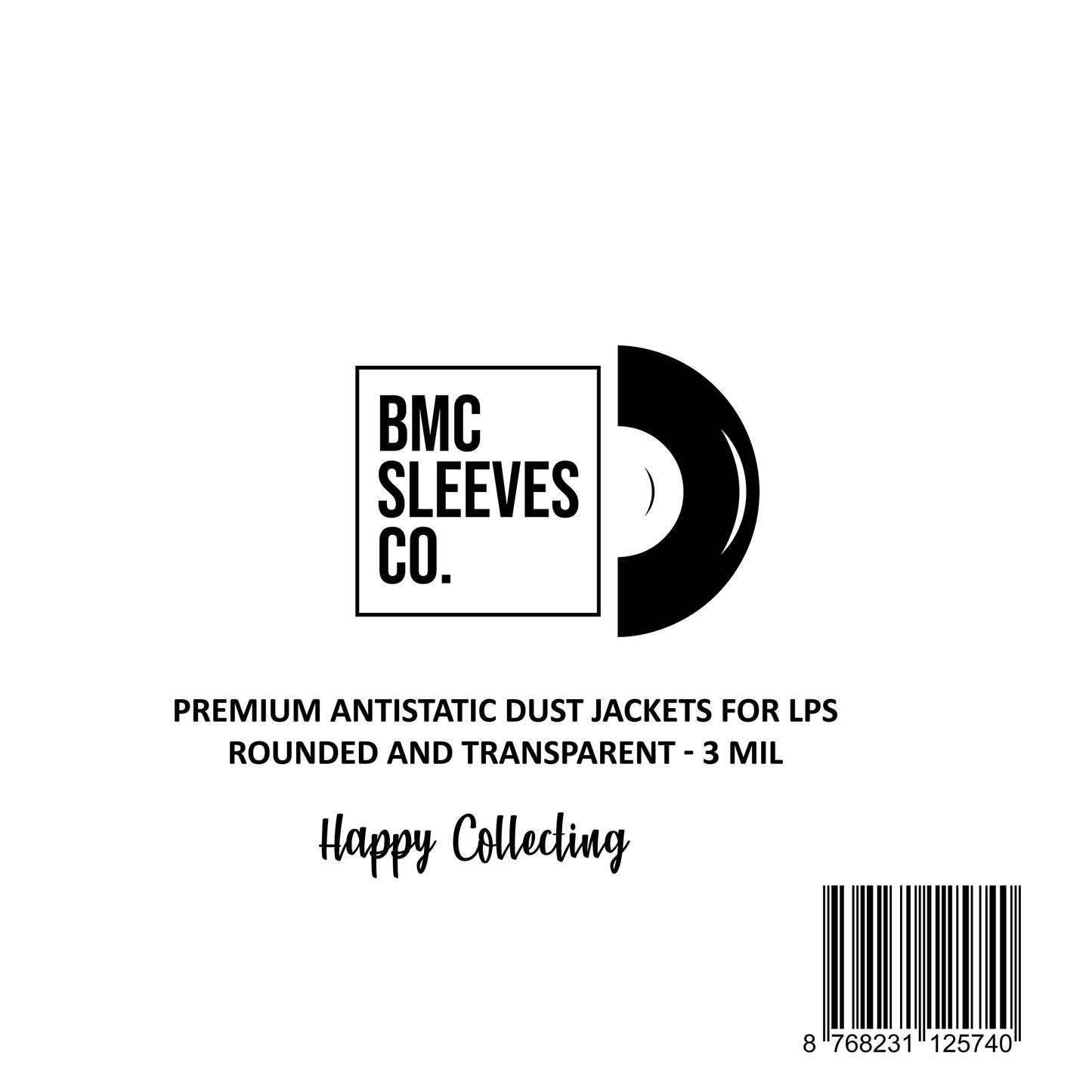 BMC 50 Vinyl Record Inner Sleeves for 12 Inch 33 RPM LP | Rounded & Transparent Sleeves Anti-Static - 2/3 MIL
