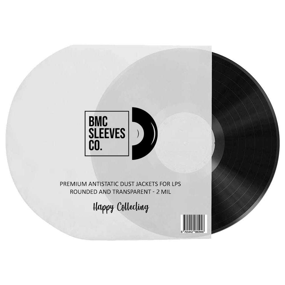 BMC 50 Vinyl Record Inner Sleeves for 12 Inch 33 RPM LP | Rounded & Transparent Sleeves Anti-Static - 2/3 MIL