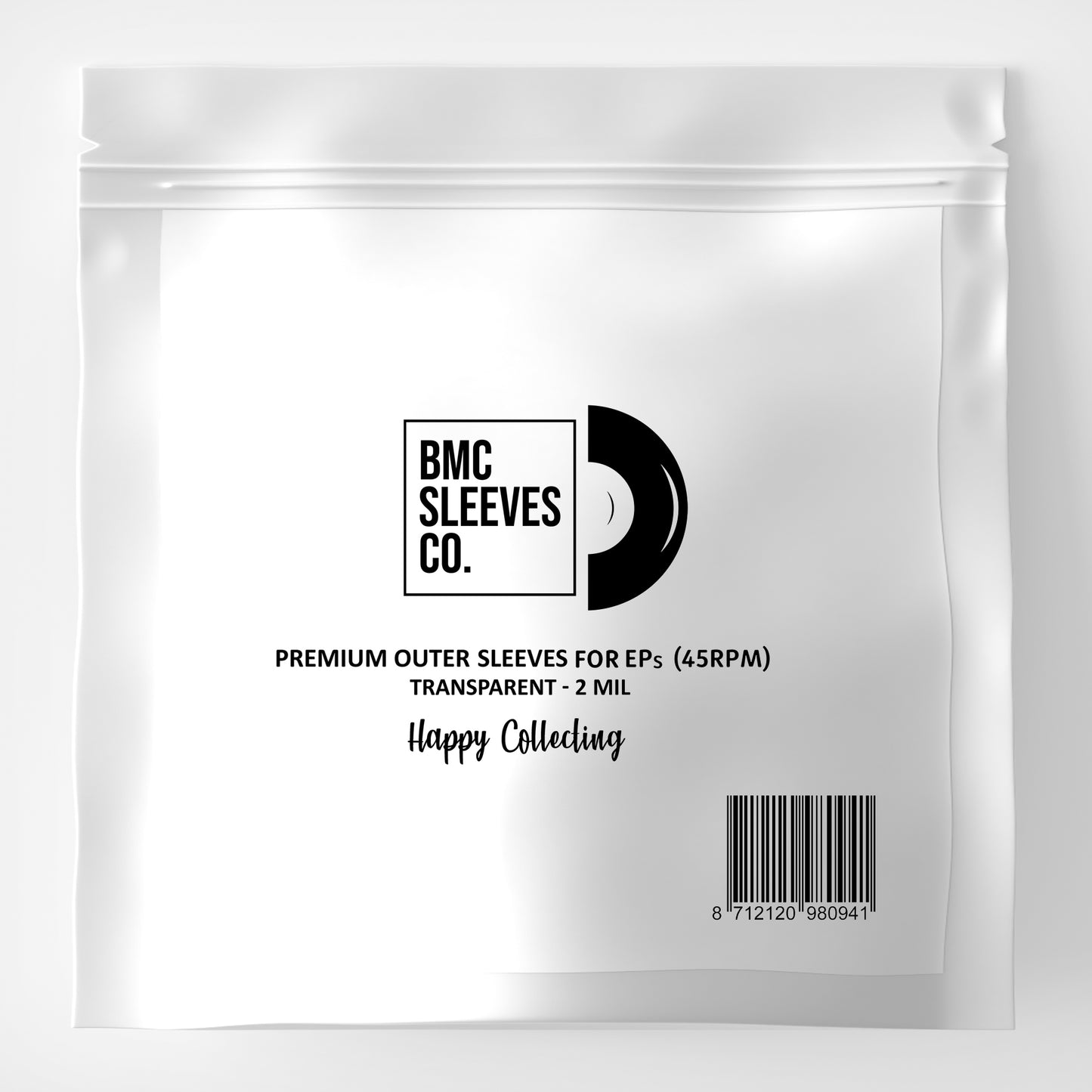BMC 100/50 Vinyl Record Transparent Outer Sleeves for 7/12 Inch - 45/33 RPM - EP/LP