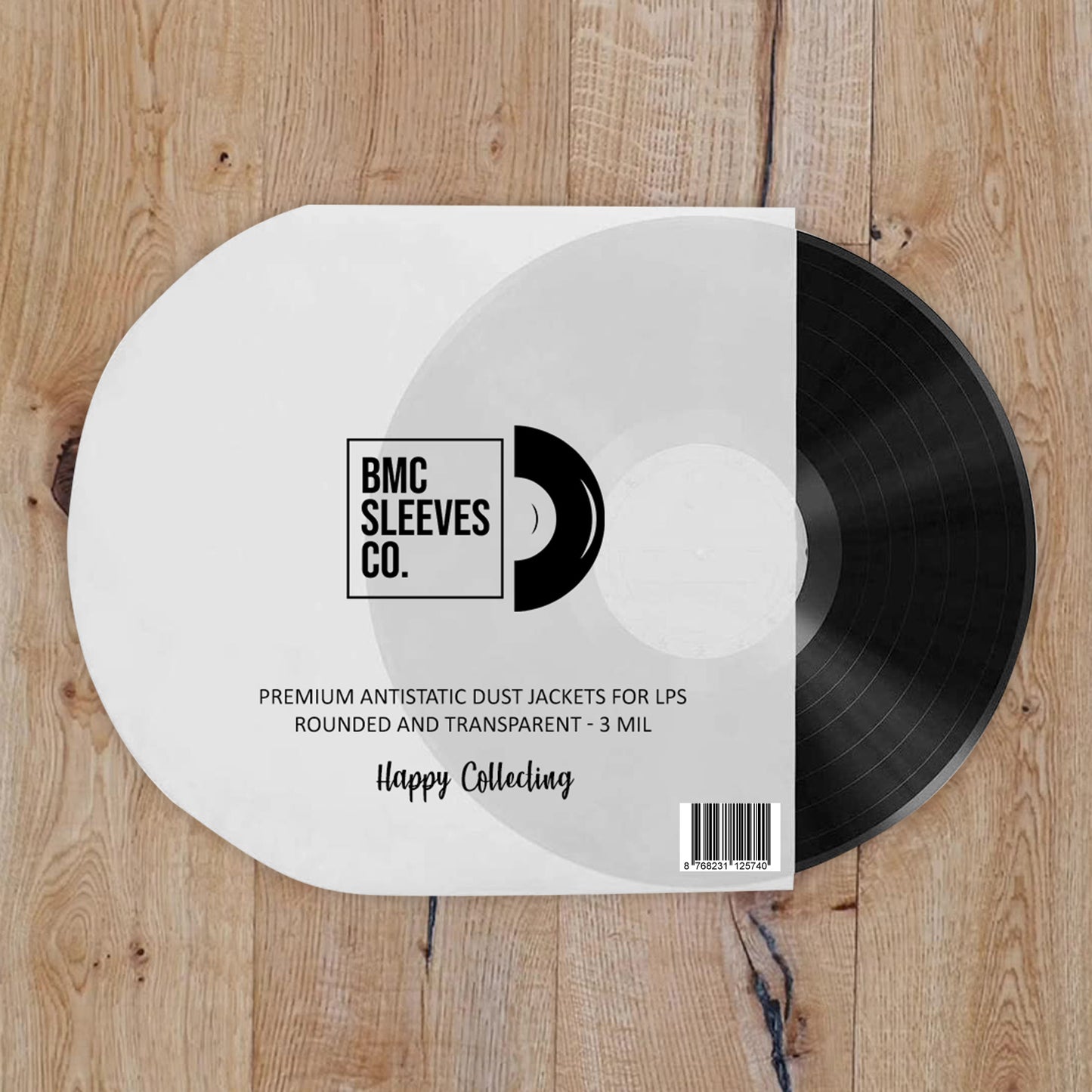 BMC 50 Vinyl Record Inner Sleeves for 12 Inch 33 RPM LP | Rounded & Transparent Sleeves Anti-Static - 2/3 MIL